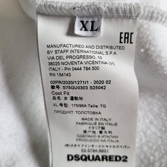 NWT~$585~DSQUARED2~XL~ITALY~WHITE BLACK YEARBOOK CLASS SWEATSHIRT SHIRT JACKET - Picture 13 of 16
